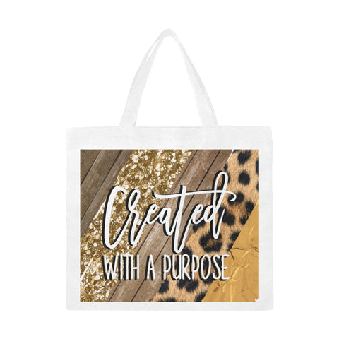 Created With A Purpose  large Canvas Tote Bag/Large