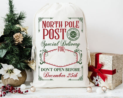 Personalized Santa sack, Canvas Santa sack for kids, Santa Sack, personalized, christmas bag, santa bag, canvas santa bag, santa embroidered